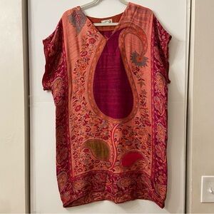 Giraldilla Multicolor Paisley Boho Woven Kaftan